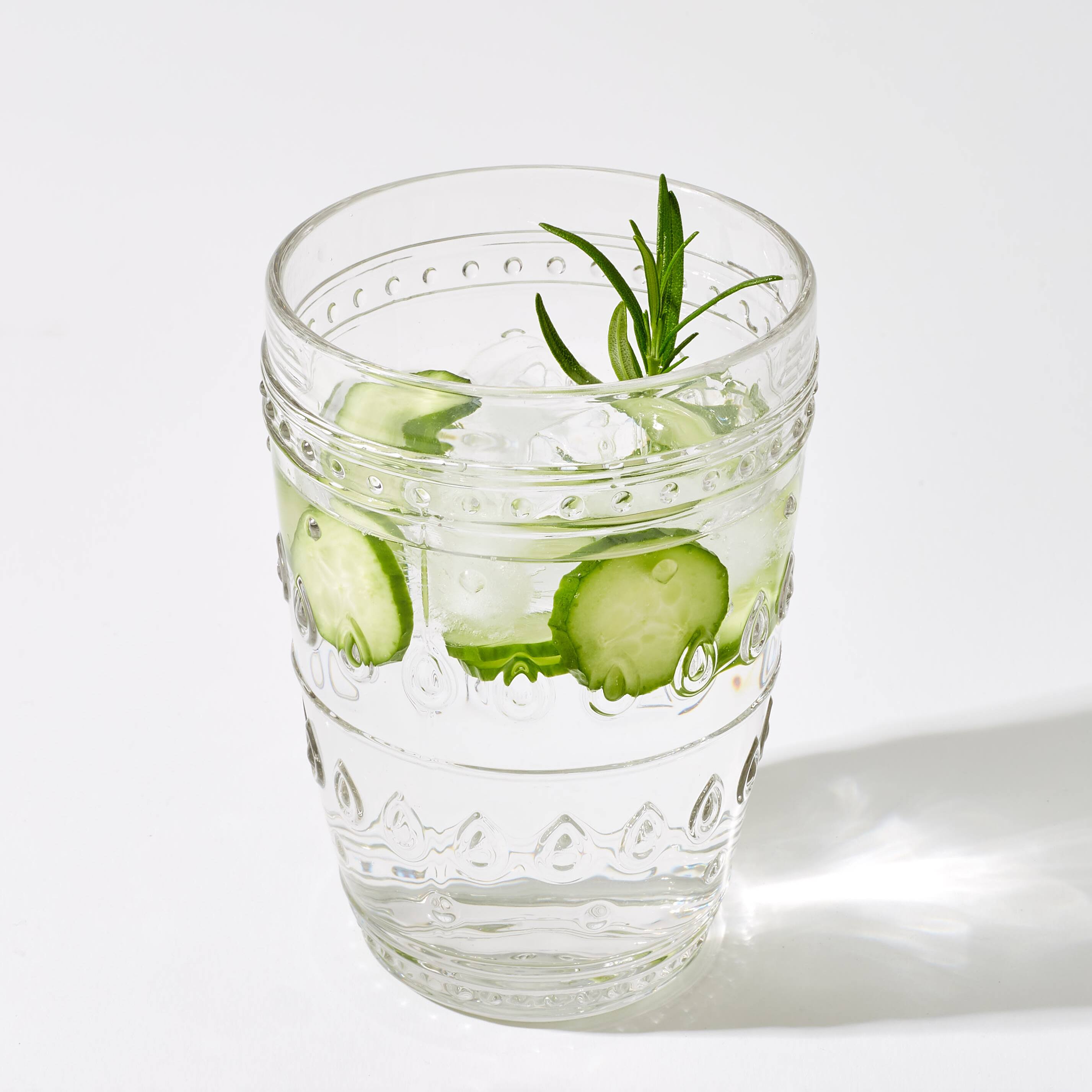 Front. Euro Ceramica Home - Fez Glassware 4 Piece 14oz Highball Glass Set in Clear - Clear.