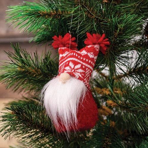 Angle. BreeBe - *Nordic Gnome Felted Ornament - Red.