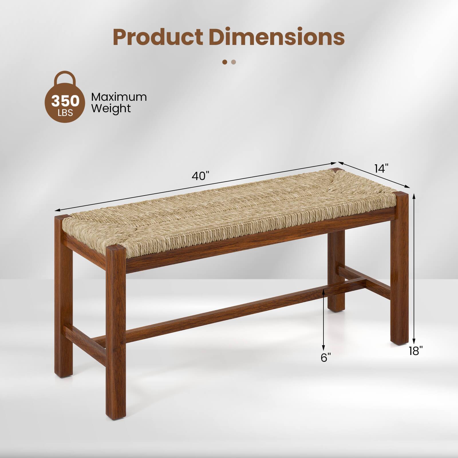 Product Dimensions: 40" x 14" x 6" x 18" | Maximum Weight: 350 LBS