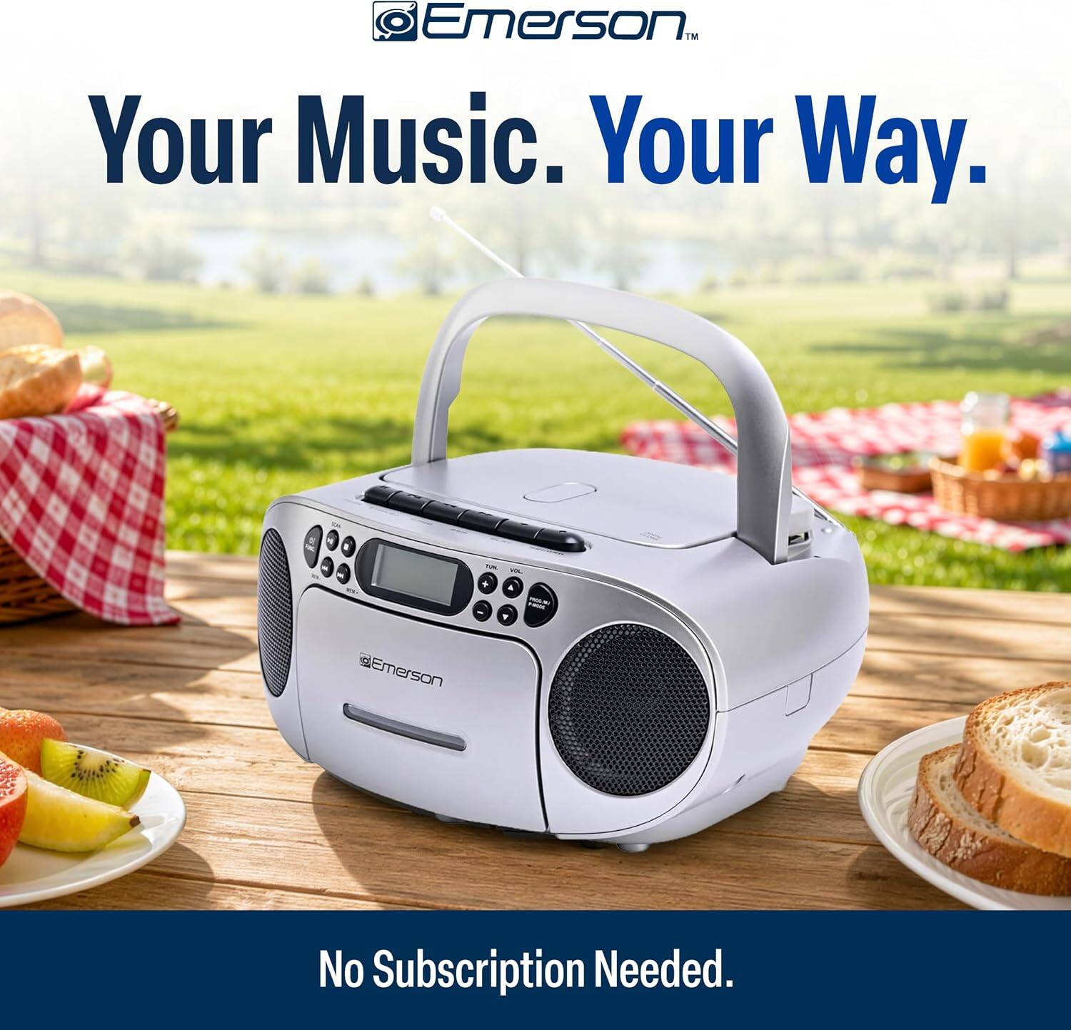 Emerson. Your Music. Your Way. No Subscription Needed.