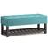 Front. Simpli Home - Cosmopolitan Storage Ottoman Bench with Open Bottom - Aqua.