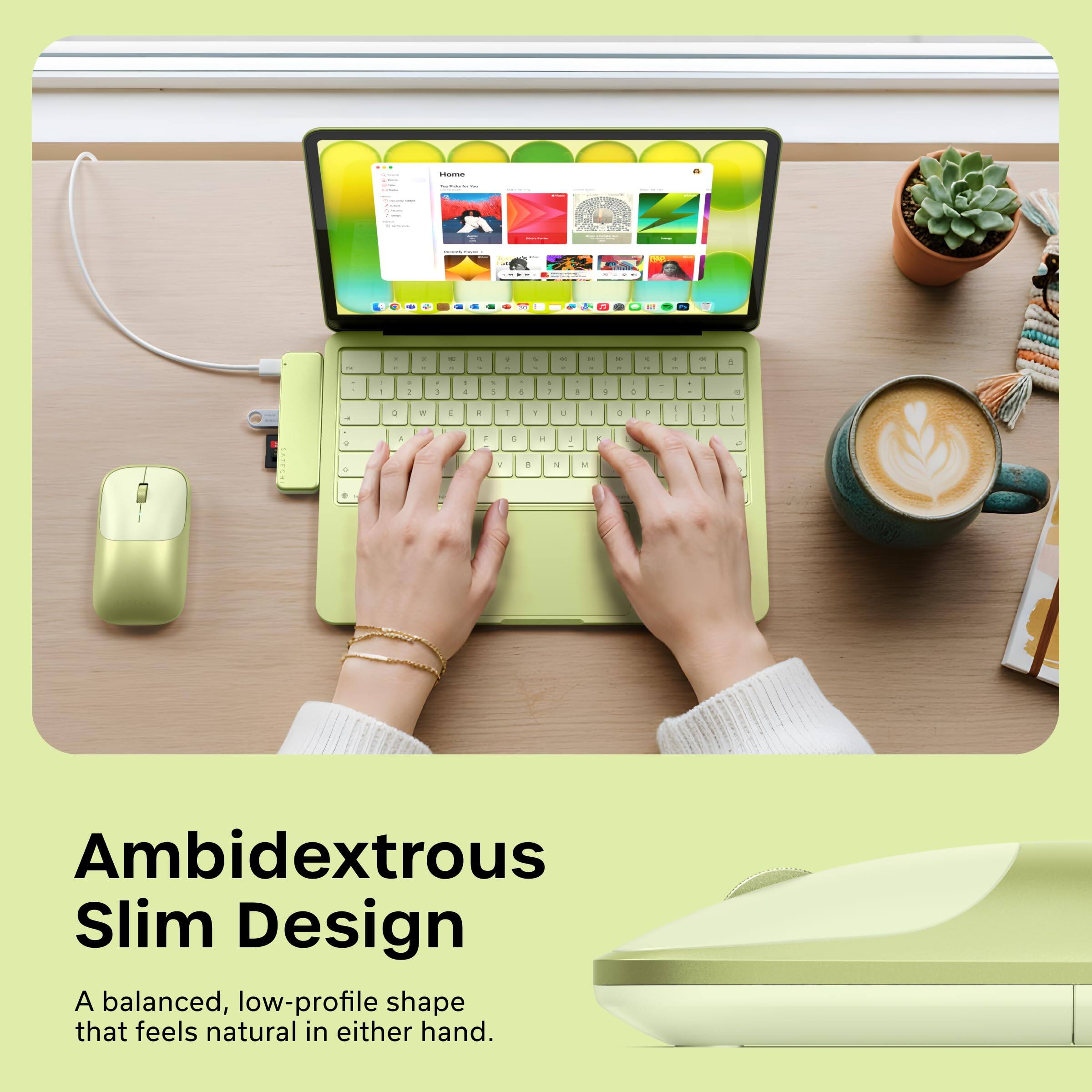 Ambidextrous Slim Design  
A balanced, low-profile shape that feels natural in either hand.