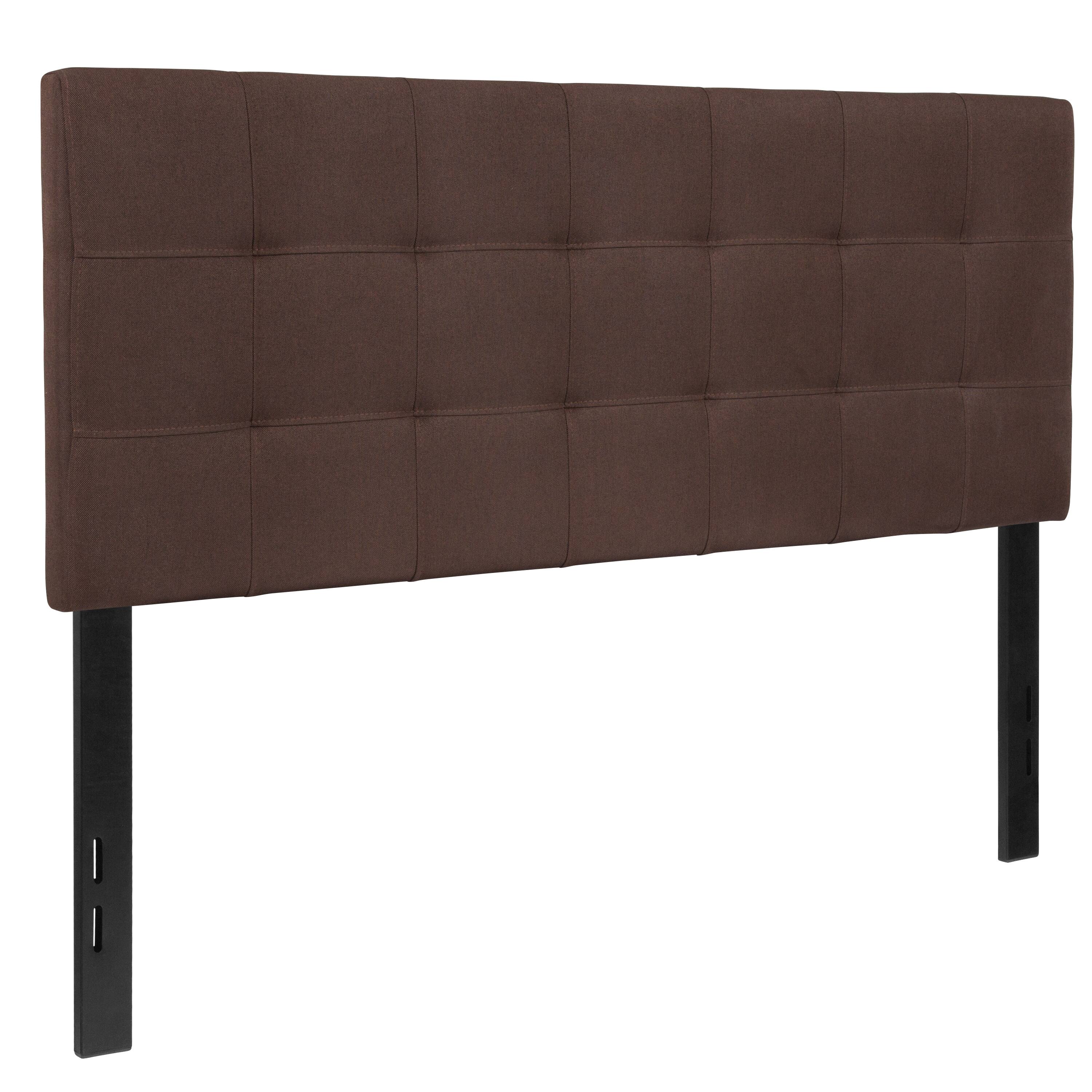 Alt View 1. Emma + Oliver - Quilted Tufted Upholstered Headboard - Dark Brown.