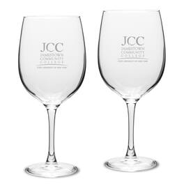 Jardine - SUNY Jamestown Community College 19oz. Two-Piece Traditional Red Wine Glass Set - Multicolor