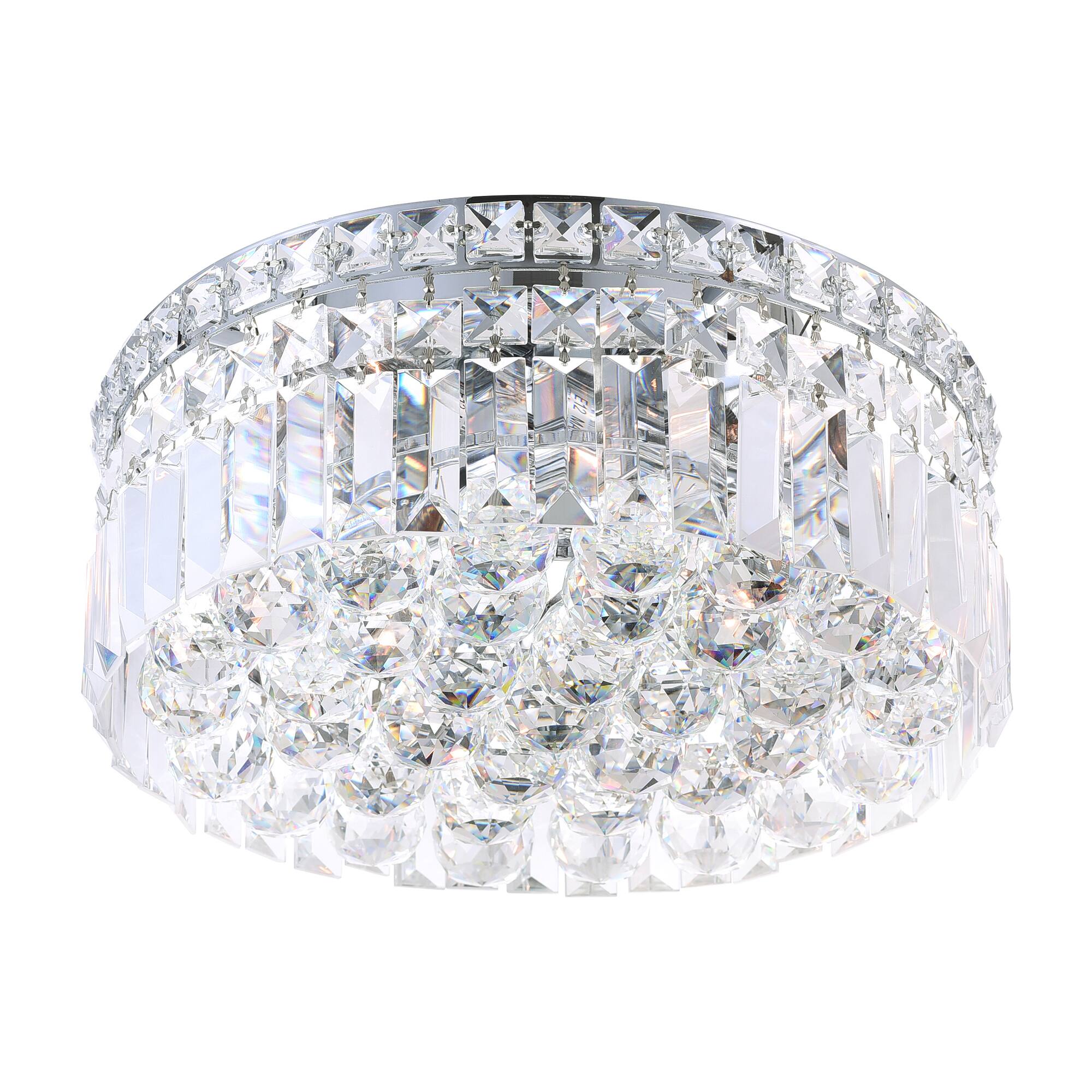 Angle. CWI Lighting - Colosseum 4 Light Flush Mount With Chrome Finish - Chrome.