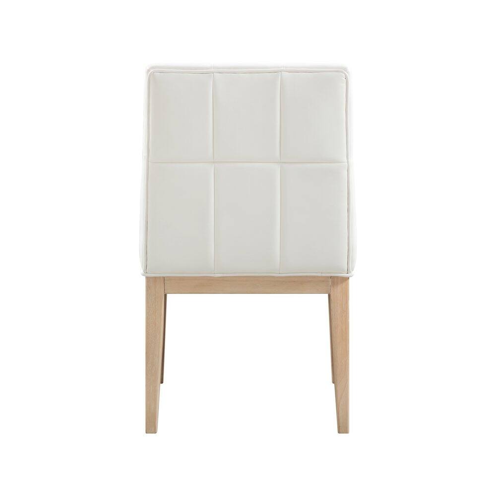 Alt View 3. Meridian Furniture - Adrian Cream Vegan Leather Dining Side Chair, Set of 2 - Beige.