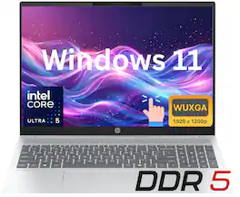 HP - Upgraded - OmniBook 5 16" 2K WUXGA Touchscreen Laptop,Intel Ultra 5 225U, 16GB LPDDR5X, 1TB SSD,Windows 11 Home - Silver