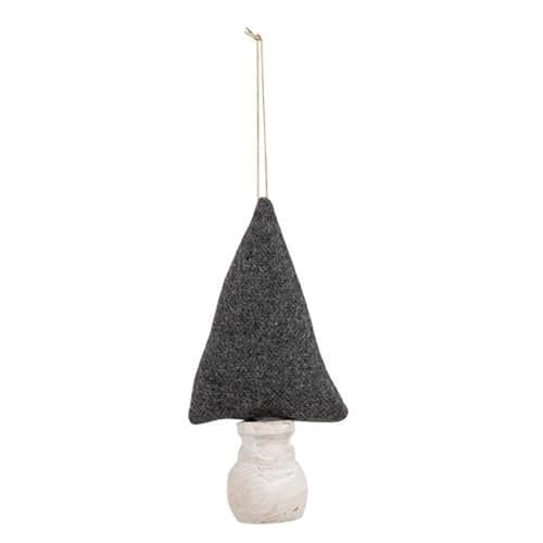 BreeBe - *Gray Fabric Christmas Tree Ornament 6" - Dark Gray