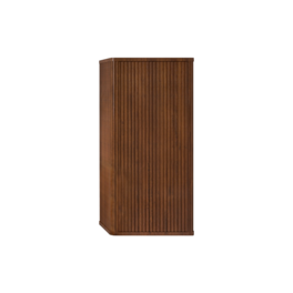 TinyHomie - Striped Bathroom Floating Side Cabinet Wall-mounted Storage Cabinet for Small Spaces Pre-assembled - Walnut