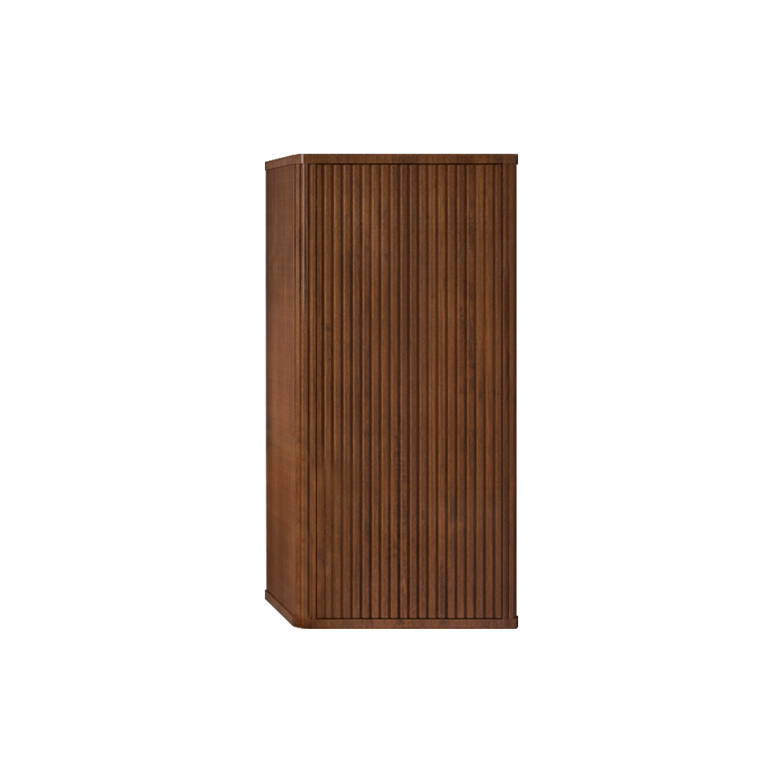 Front. TinyHomie - Striped Walnut Bathroom Floating Side Cabinet Wall-mounted Storage Cabinet for Small Spaces Pre-assembled - Walnut.