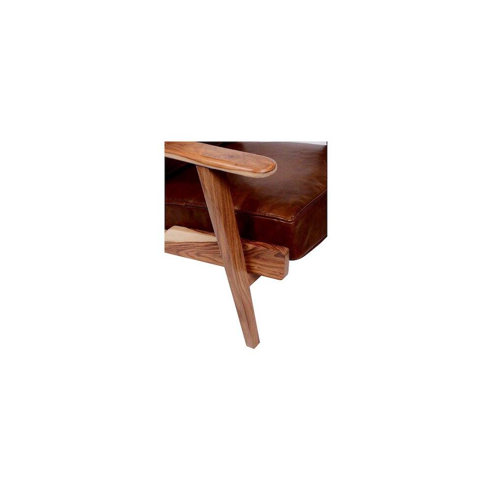 Angle. Porter Designs - Corvallis Solid Sheesham Wood Accent Chair - Natural.