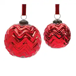 BreeBe - Mercury Glass Ball Ornament (Set of 4) - Red