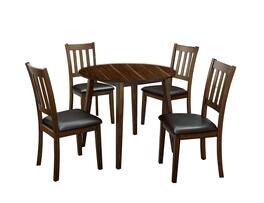 Manhattan Lane - Wooden Dining Table with Ladder Back Style Chairs, Set of 5 - Brown