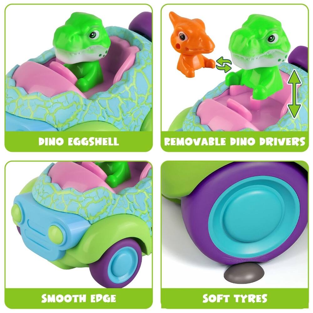 DINO EGGSHELL  
REMOVABLE DINO DRIVERS  
SMOOTH EDGE  
SOFT TYRES