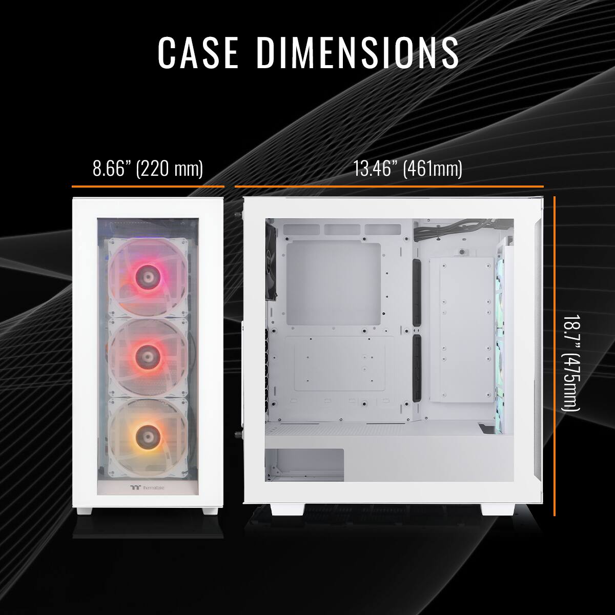 CASE DIMENSIONS 8.66" (220 mm) 13.46" (461 mm) 18.7" (475 mm)