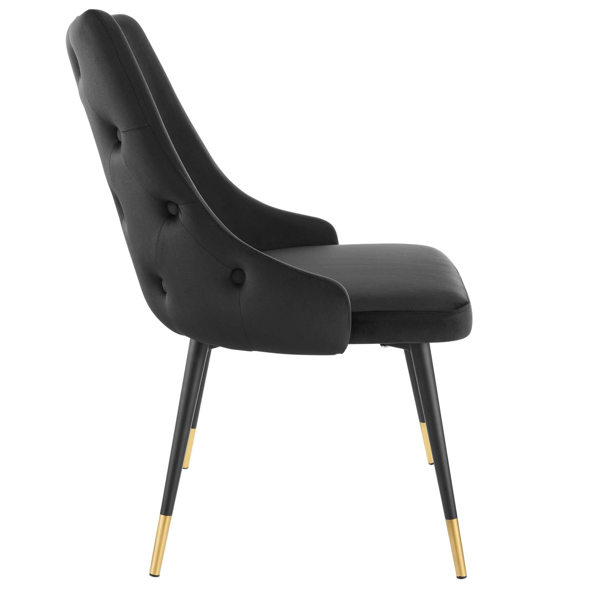 Left. Modway - Adorn Tufted Performance Velvet Dining Side Chair by Modway - Black.