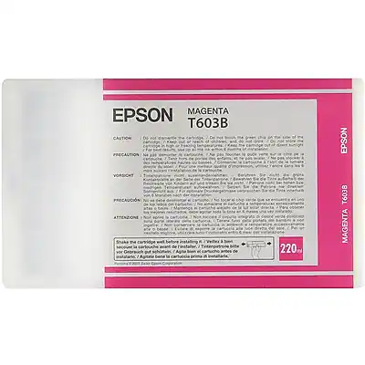 EPSON
MAGENTA
T603B
CAUTION
De mot of of For PRECAUTION of De of EPSON VORSICHT 6 PRECAUCIN ATTENZIONE aprine the de Tinstaier Y wor Gebrauch ou , Agita Bien el cartucho instatario I la cartuccia d de innertat 220 T6038 MAGENTA
Shake the cartridge well before use. (Agita Bien el cartucho antes de usar) (Shake the cartridge well before use) (Vor dem Gebrauch gut schütteln) (Précaution: Secouez le cartouche avant utilisation) (Precauzione: Agitare bene il cartuccia prima di utilizzare)
220