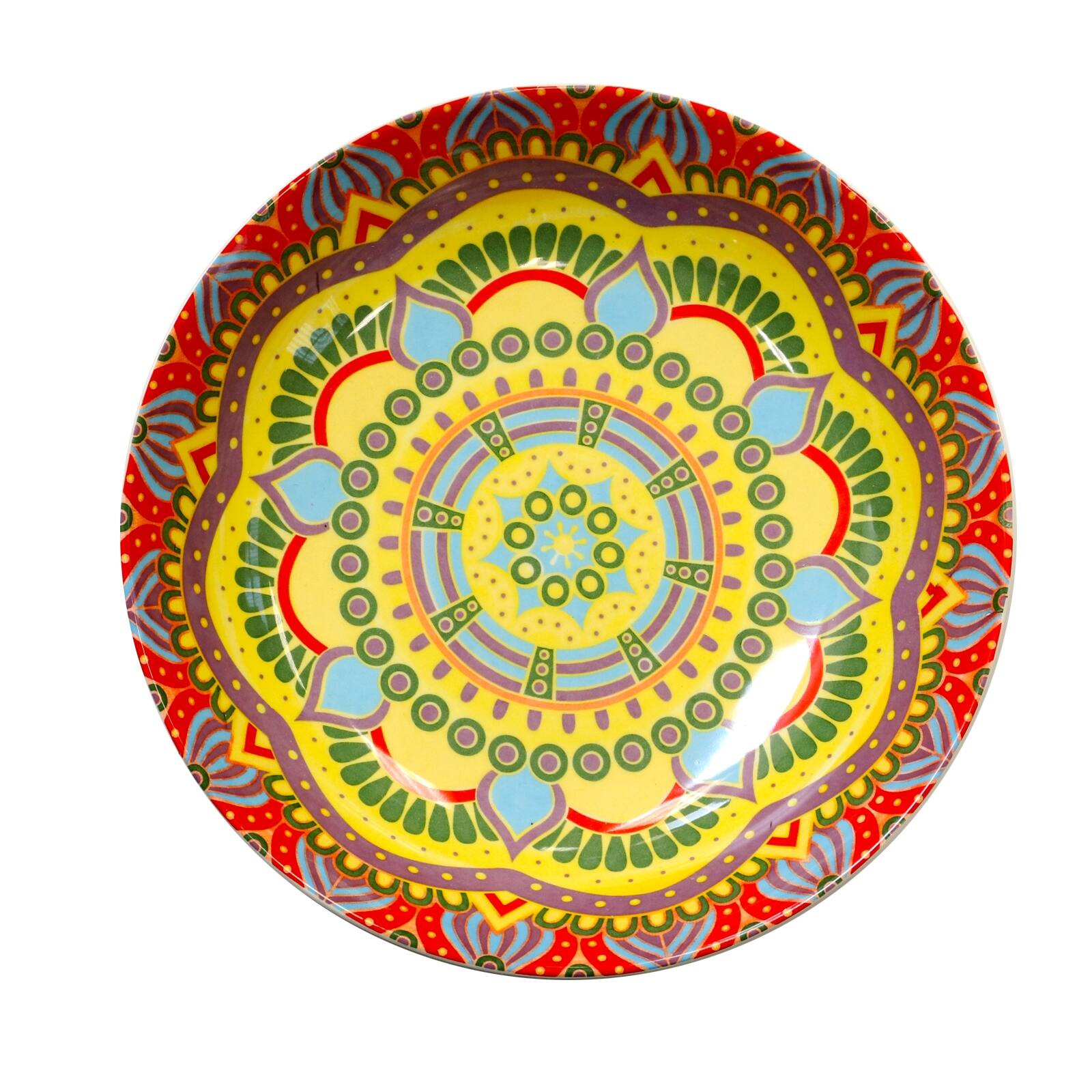 Alt View 7. Elama - Elama Zen Red Mozaik 16 Piece Luxurious Stoneware Dinnerware with Complete Setting for 4, 16pc - Red.