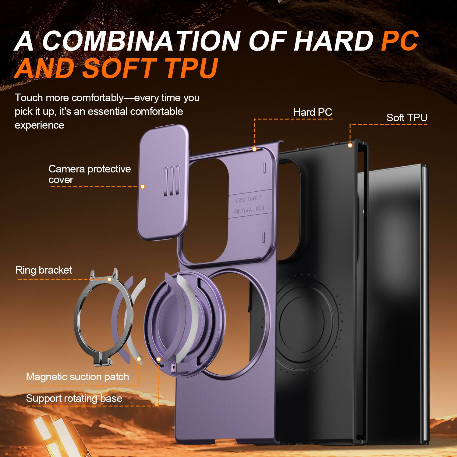 Dteck Heavy Duty Case for Samsung Galaxy Z Fold8 Ultra w/ Foldable Ring ...