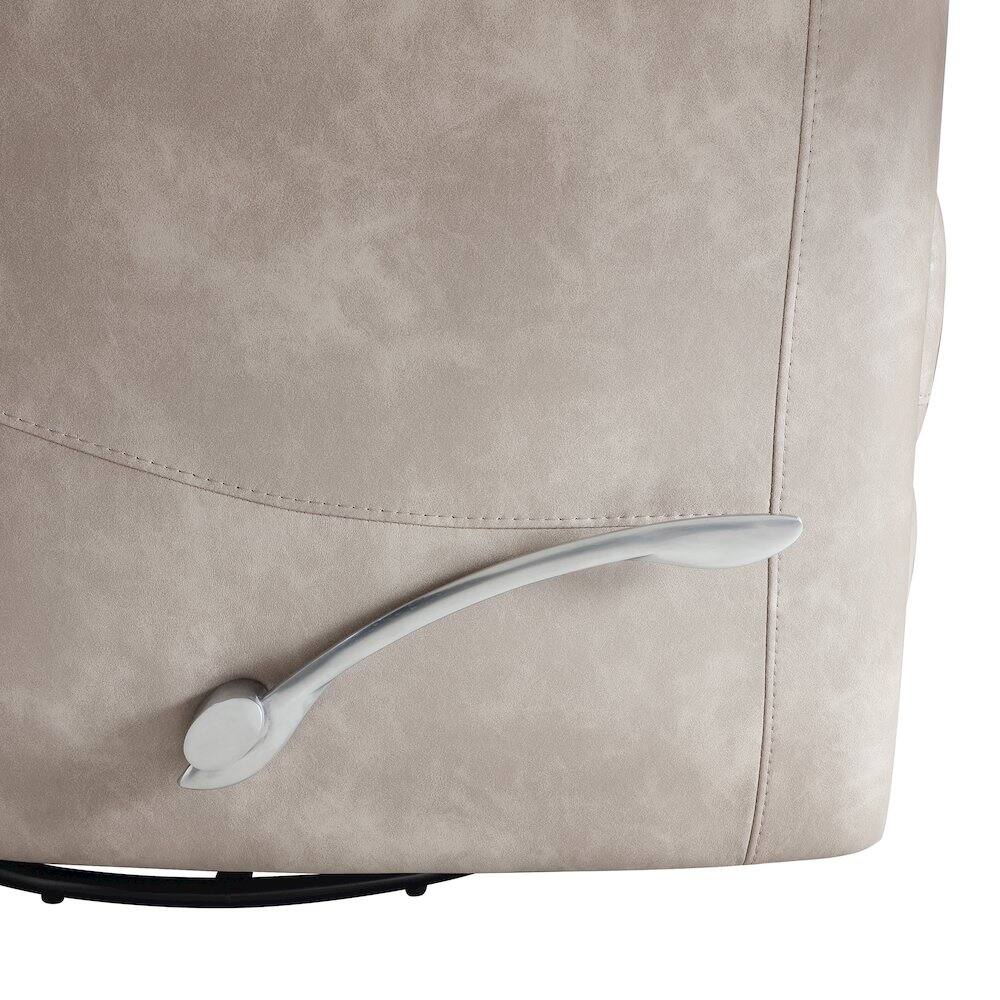 Alt View 1. New Classic Furniture - Takami Faux Leather Swivel Recliner - Grey.