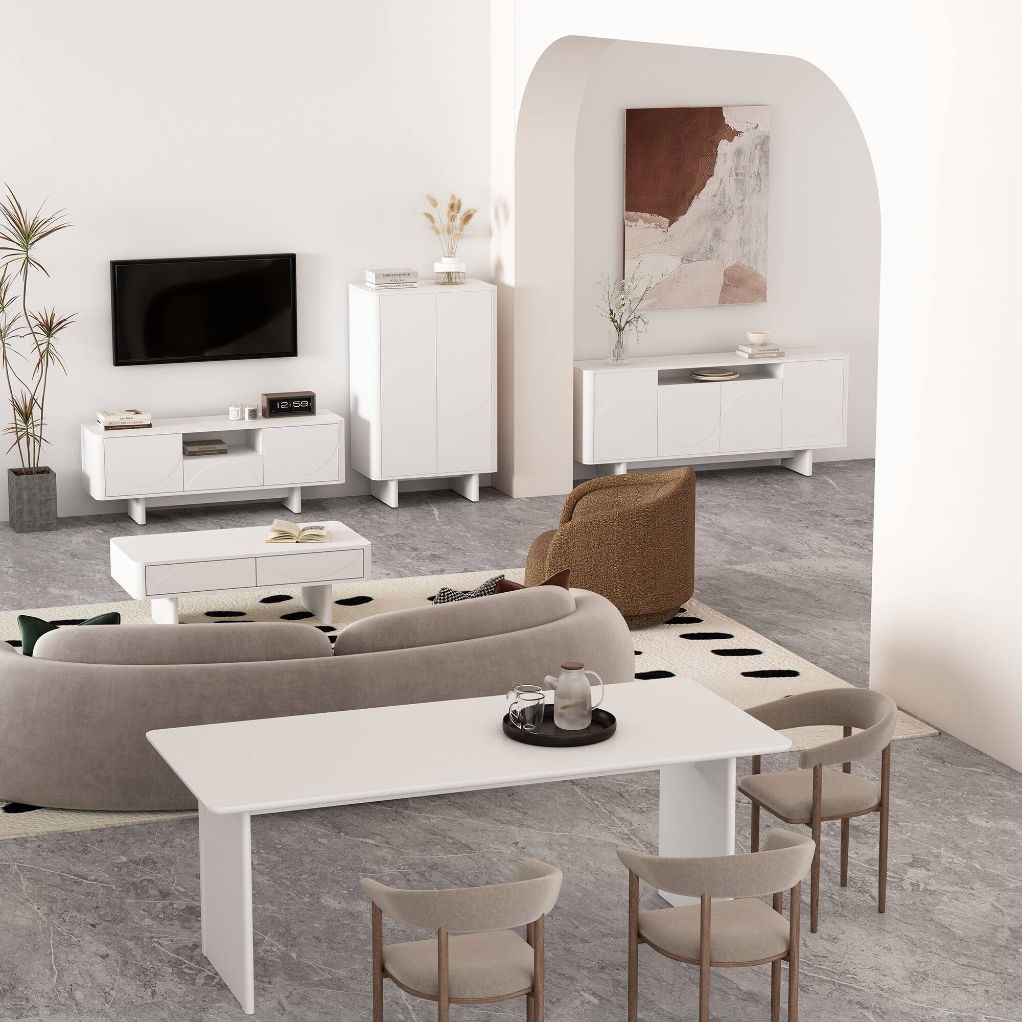 Alt View 7. Manhattan Comfort - Ella Modern 79" Dining Table - White.
