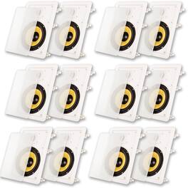 Acoustic Audio by Goldwood - HD-650 in Wall 6.5" Speakers Home Theater Surround Sound 6 Pair Pack - Paintable White