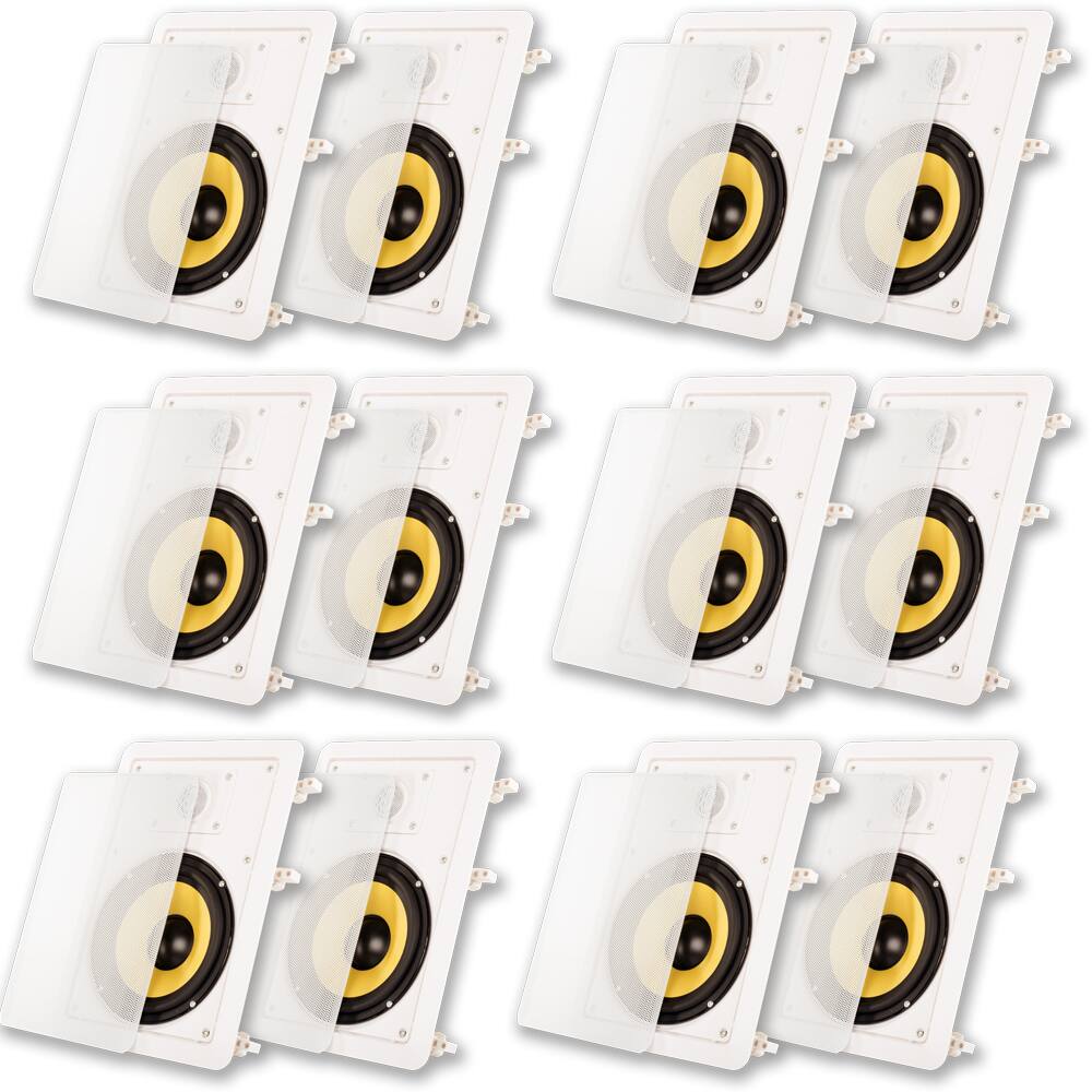 Front. Acoustic Audio by Goldwood - HD-650 in Wall 6.5" Speakers Home Theater Surround Sound 6 Pair Pack - Paintable White.