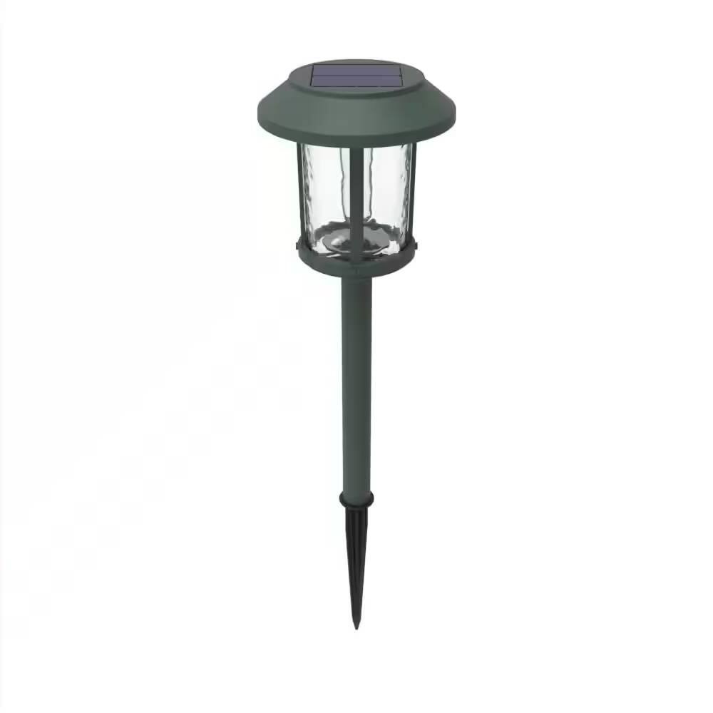 Front. Hivvago - Set of 4 - Outdoor Solar LED Lights in Green with Yard Path Ground Stakes - Green.