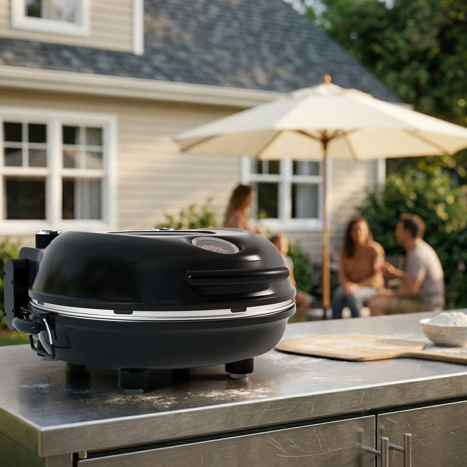 Alt View 10. Topteng - 12 Inch Countertop Electric Pizza Oven - 800°F Fast Cooking, Removable Ceramic Stone & Viewing Window - Red.