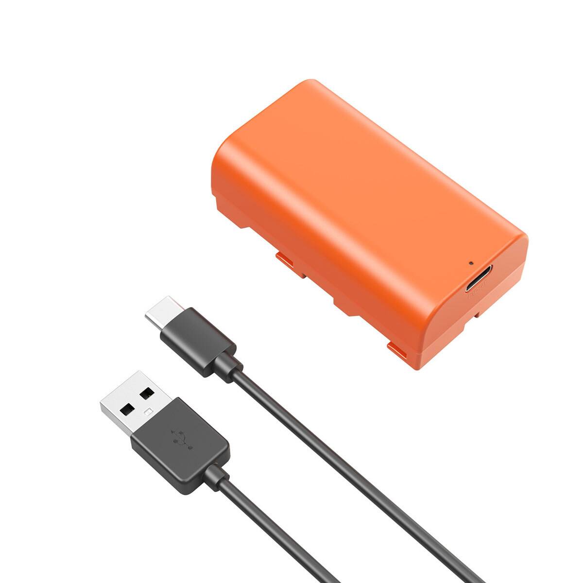 Alt View 1. Smallrig - SmallRig Rechargeable Camera Battery for Sony NP-F550 (Orange) 4971.