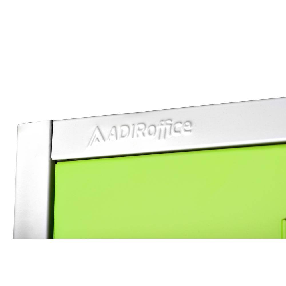 Alt View 2. AdirOffice - Storage Locker 629-Series 72" H 4-Tier Steel Key Lock 4-Shelf Locker with Key Lock - Green.