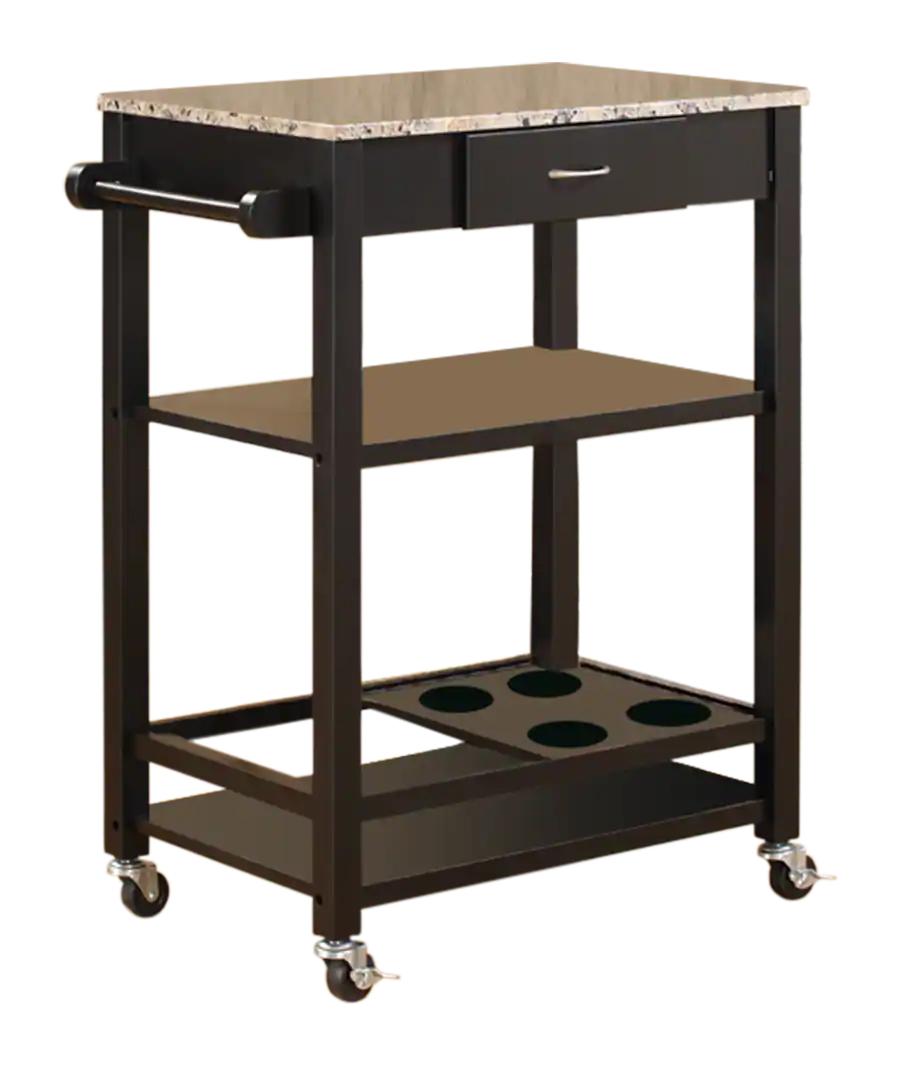 Kings Brand Furniture Faux Marble with Wood Kitchen Buffet Serving Cart ...