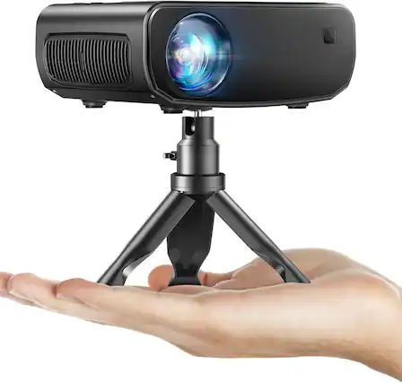 Front. Elephas - 2024 Upgraded Mini Projector, Full HD 1080P Supported, Compatible with iOS/Android/Windows/TV Stick/HDMI/USB - Black.