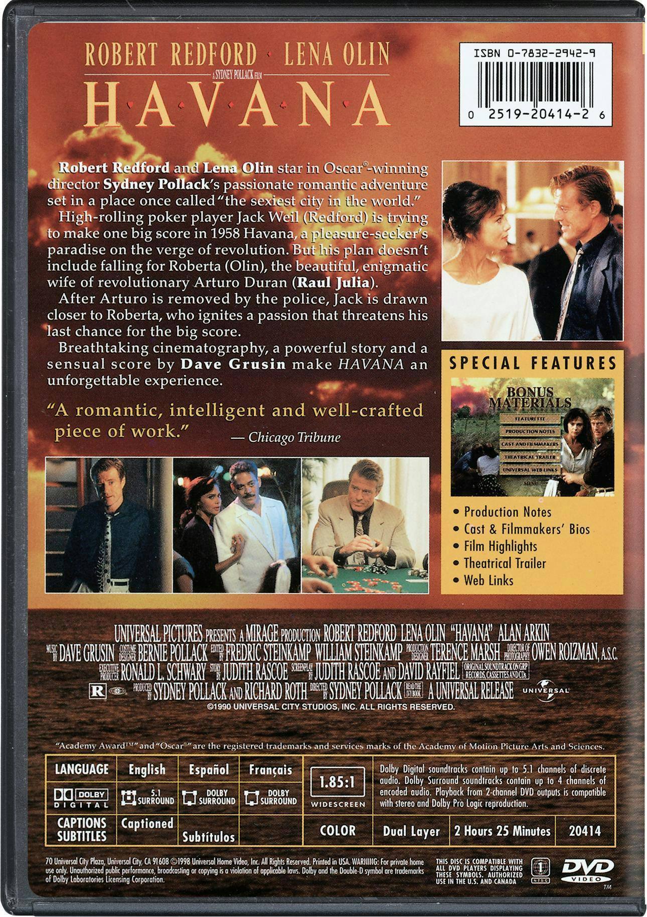 Back. Havana (DVD Widescreen) [DVD].
