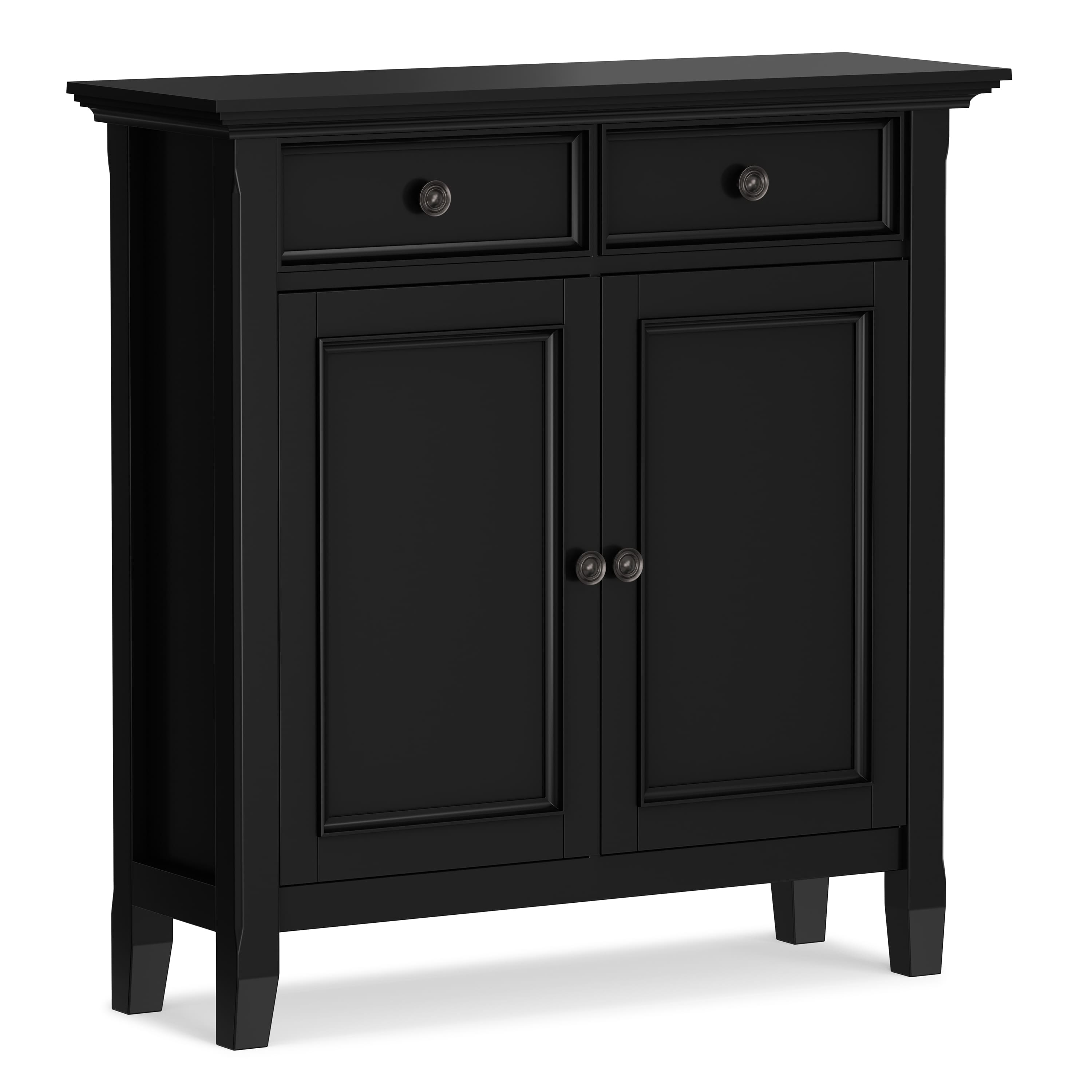 Simpli Home - Amherst 36 inch Wide Solid Wood Transitional Storage Cabinet - Black