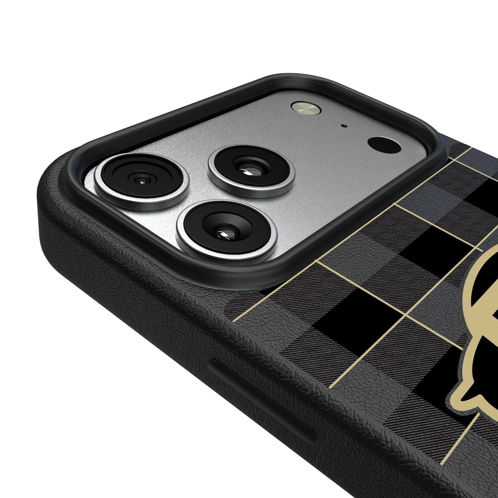 Alt View 2. Keyscaper - Colorado Buffaloes Plaid Magnetic Bump iPhone Case - 16 Plus - Black.