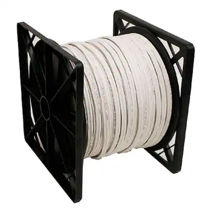 Front. SPT - 500 ft. RG59 Coaxial Cable with Power Cable in White - White.