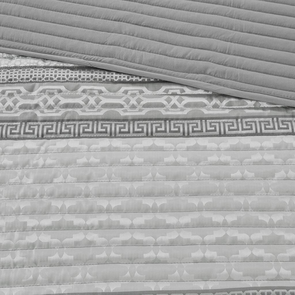 Alt View 5. Gracie Mills - Gracie Mills Theodore 7-Piece Jacquard Comforter Set - Grey.