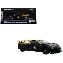 2023 Chevrolet Corvette C8 Stingray Police "Florida Highway Patrol" Black with Cream 1/43 Model by Iconic Replicas
