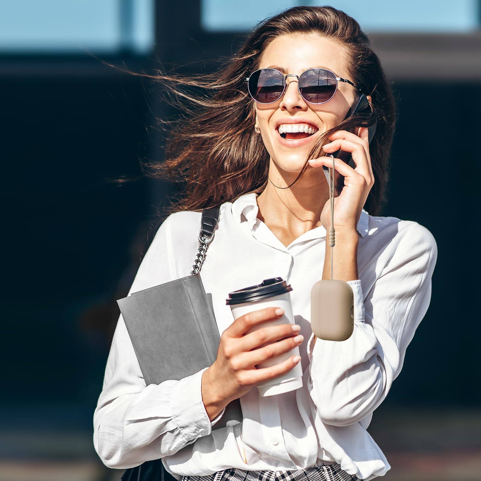 Alt View 5. Ornarto - ORNARTO for AirPods Pro 2 Case (2022), Protective Liquid Silicone Cover with Lanyard, Front LED Visible Case-Nude Taupe - Nude Taupe.