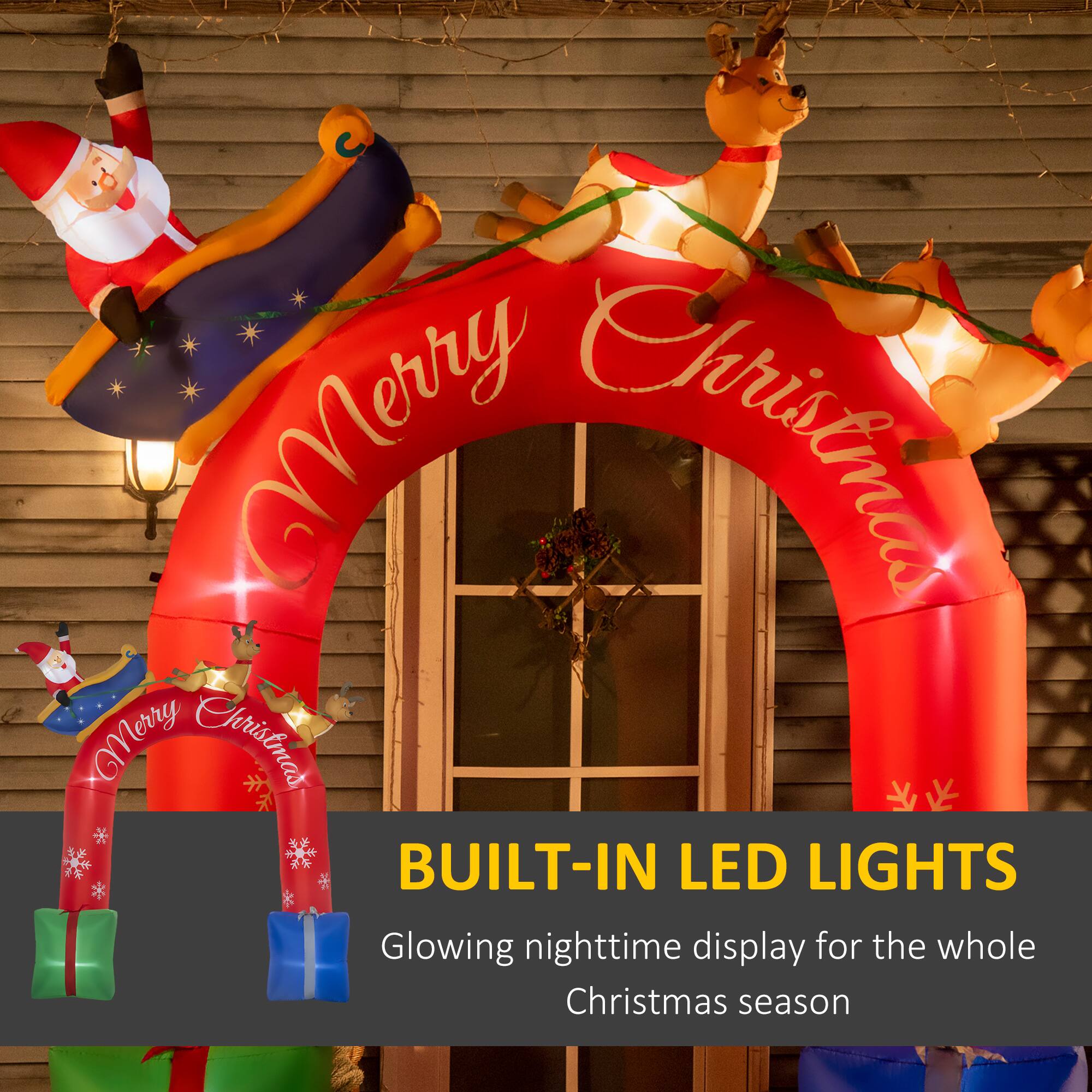 Merry Christmas BUILT-IN LED LIGHTS Glowing nighttime display for the whole Christmas season