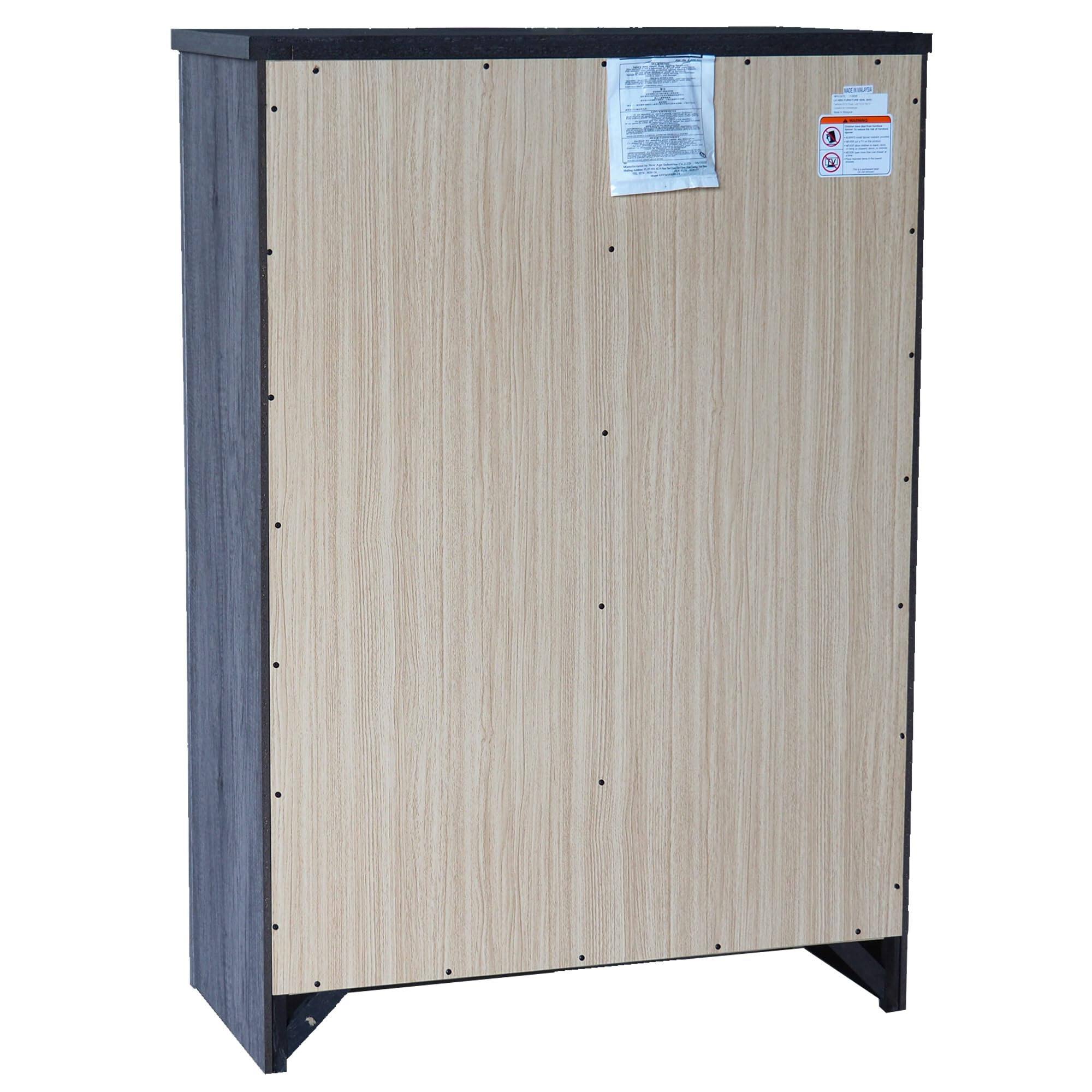 Alt View 1. Kings Brand Furniture - Kings Brand Furniture Harmony 5 Wood Drawer Chest Dresser for Bedroom - Tall & Modern Storage Organizer, Light Oak Gray - Grey.