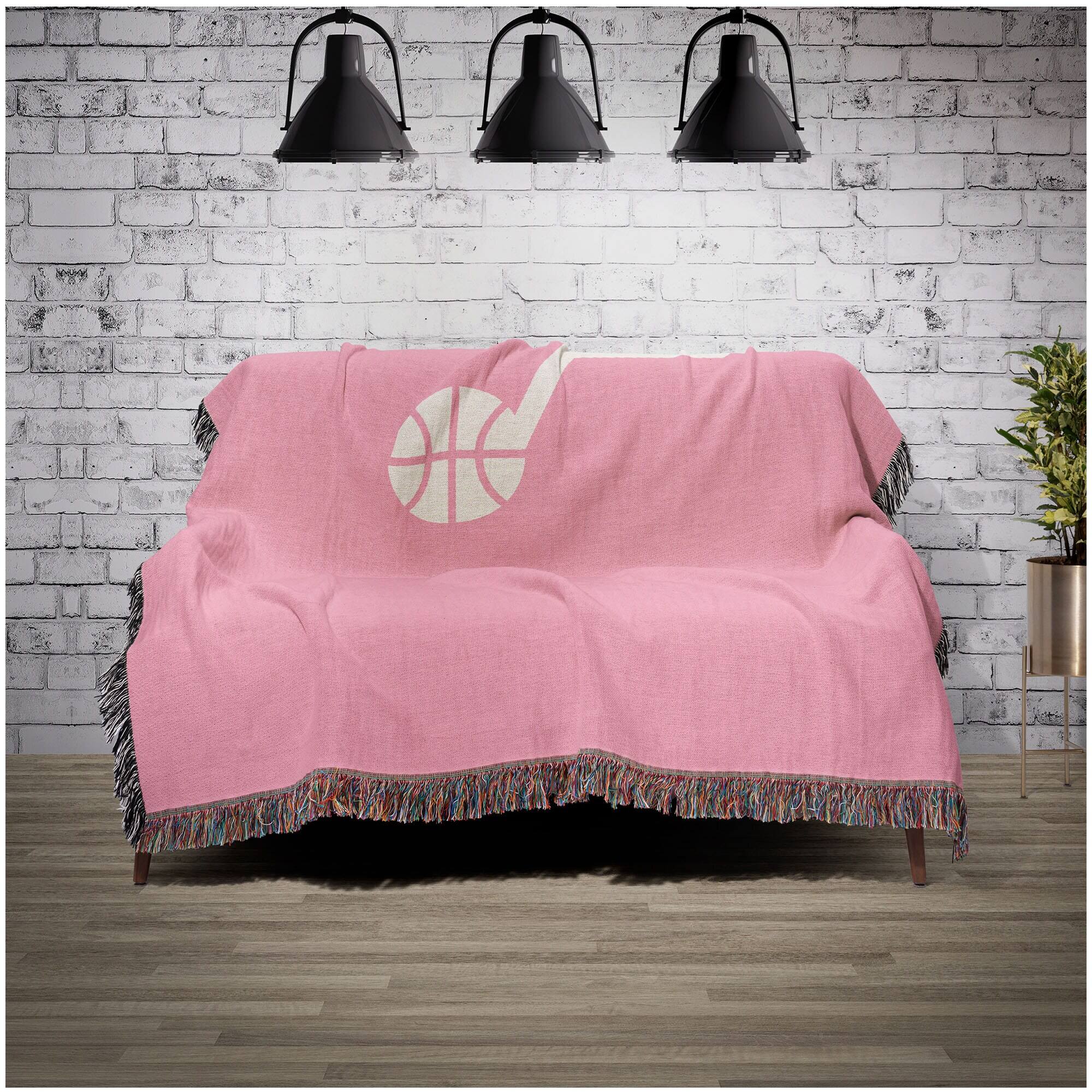 Alt View 1. Chad & Jake - Utah Jazz Woven Blanket - Pink.