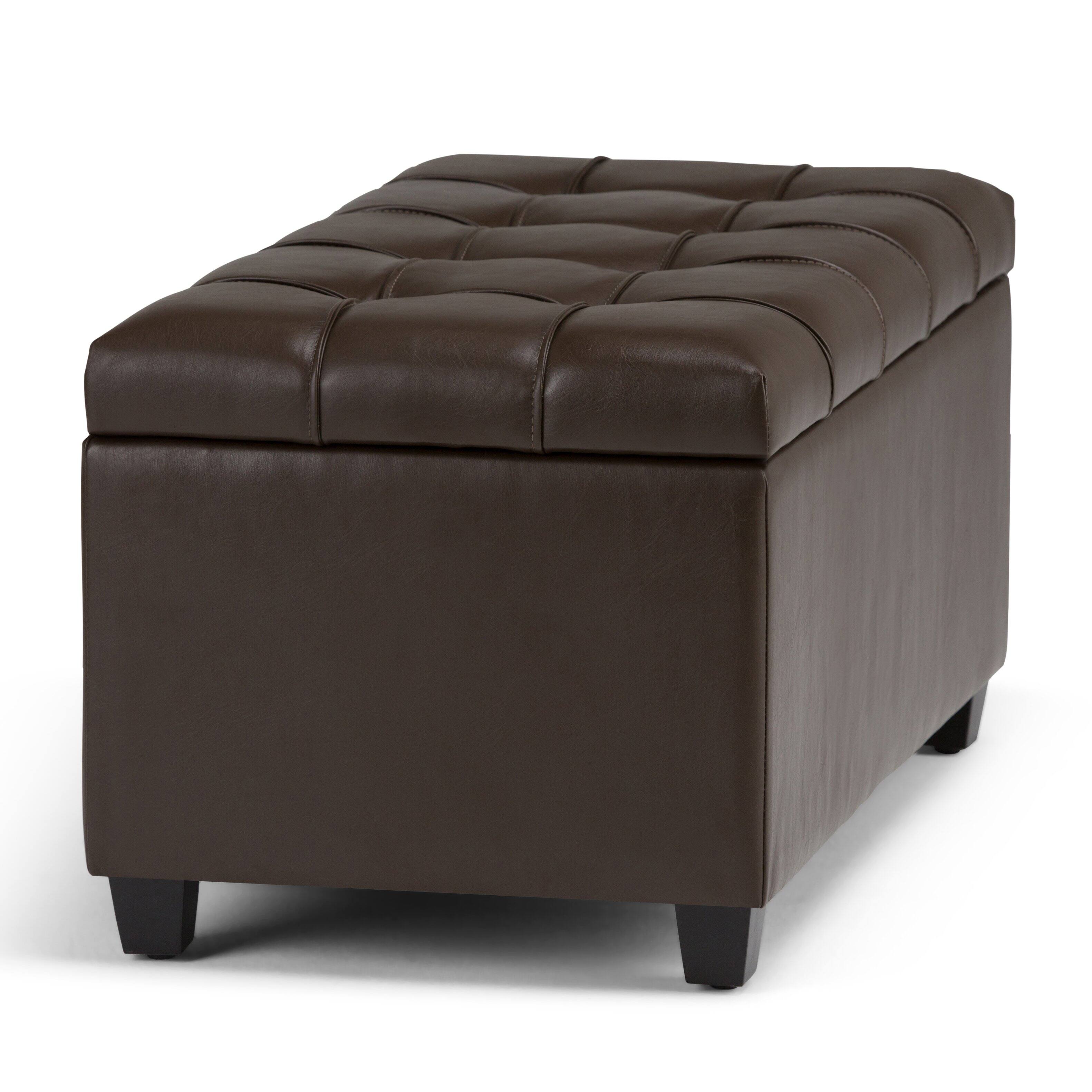 Alt View 16. Simpli Home - Sienna Storage Ottoman Bench - Chocolate Brown.