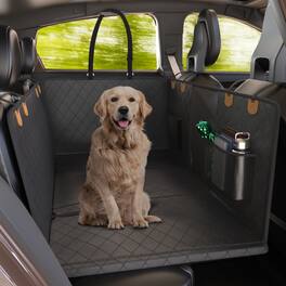 Katziela - Large Seat Guard Waterproof Back Seat Extended Cover With Mesh Window Storage Pockets
