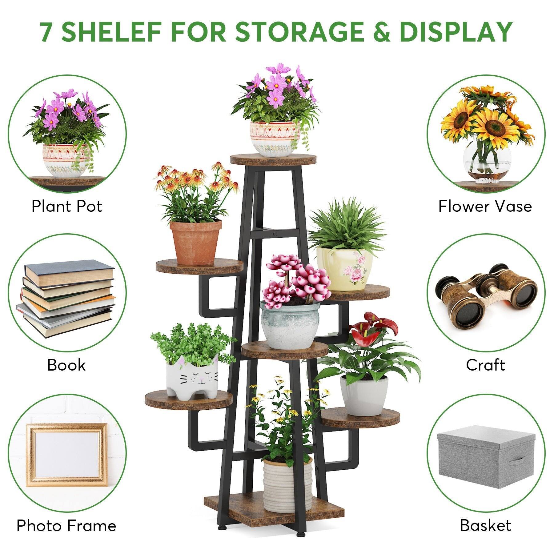 7 SHELEF FOR STORAGE & DISPLAY

Plant Pot
Flower Vase
Book
Craft
Photo Frame
Basket