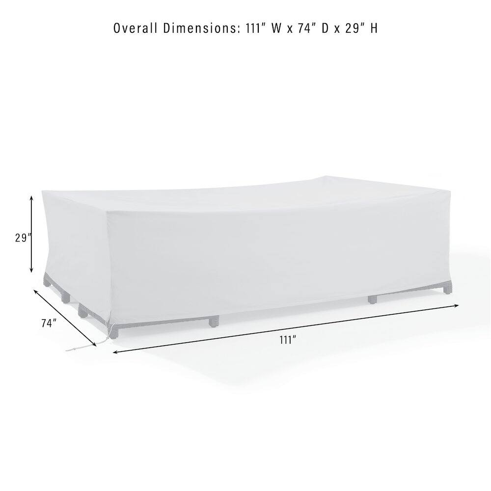Overall Dimensions: 111" W x 74" D x 29" H