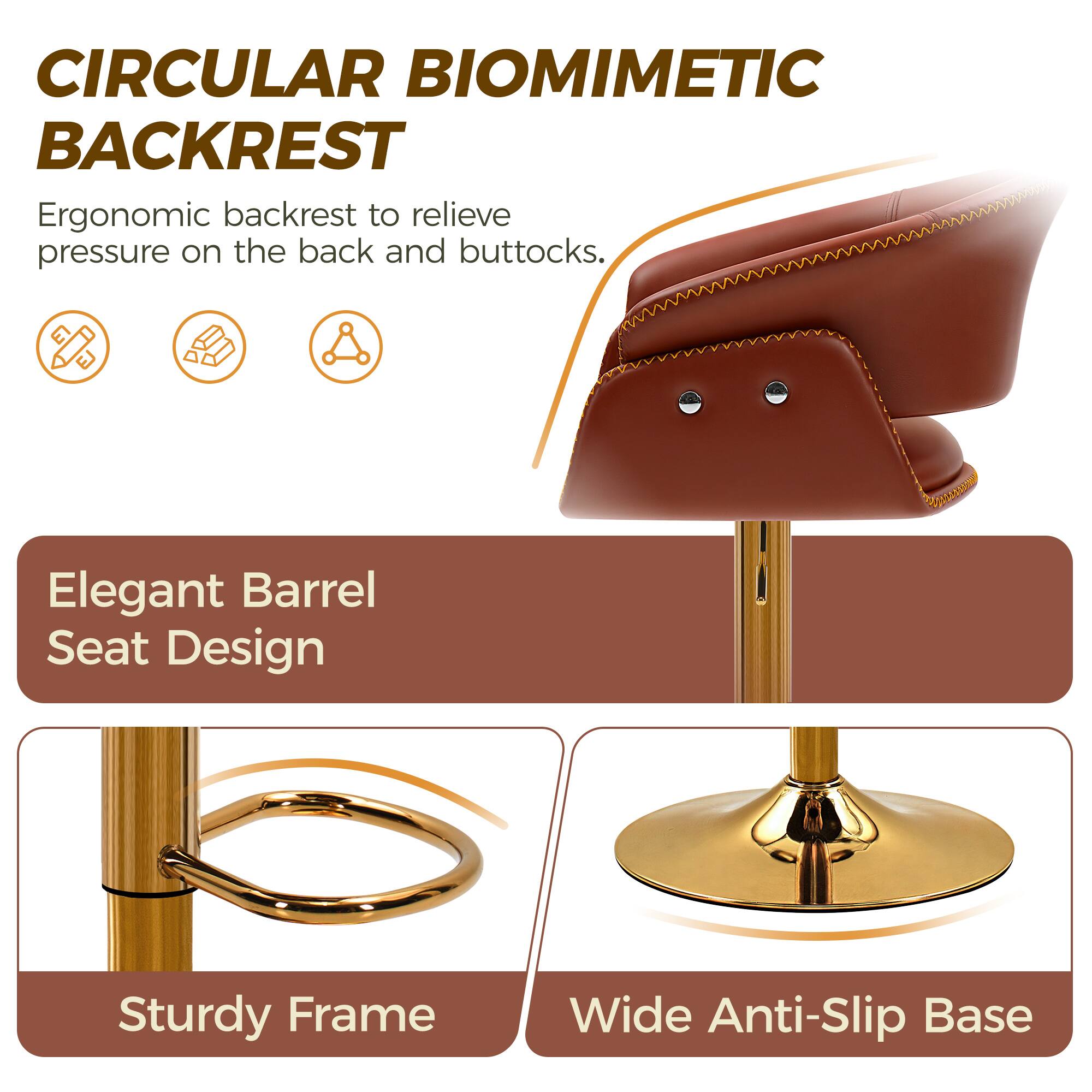 CIRCULAR BIOMIMETIC BACKREST

Ergonomic backrest to relieve pressure on the back and buttocks.

Elegant Barrel Seat Design

Sturdy Frame

Wide Anti-Slip Base