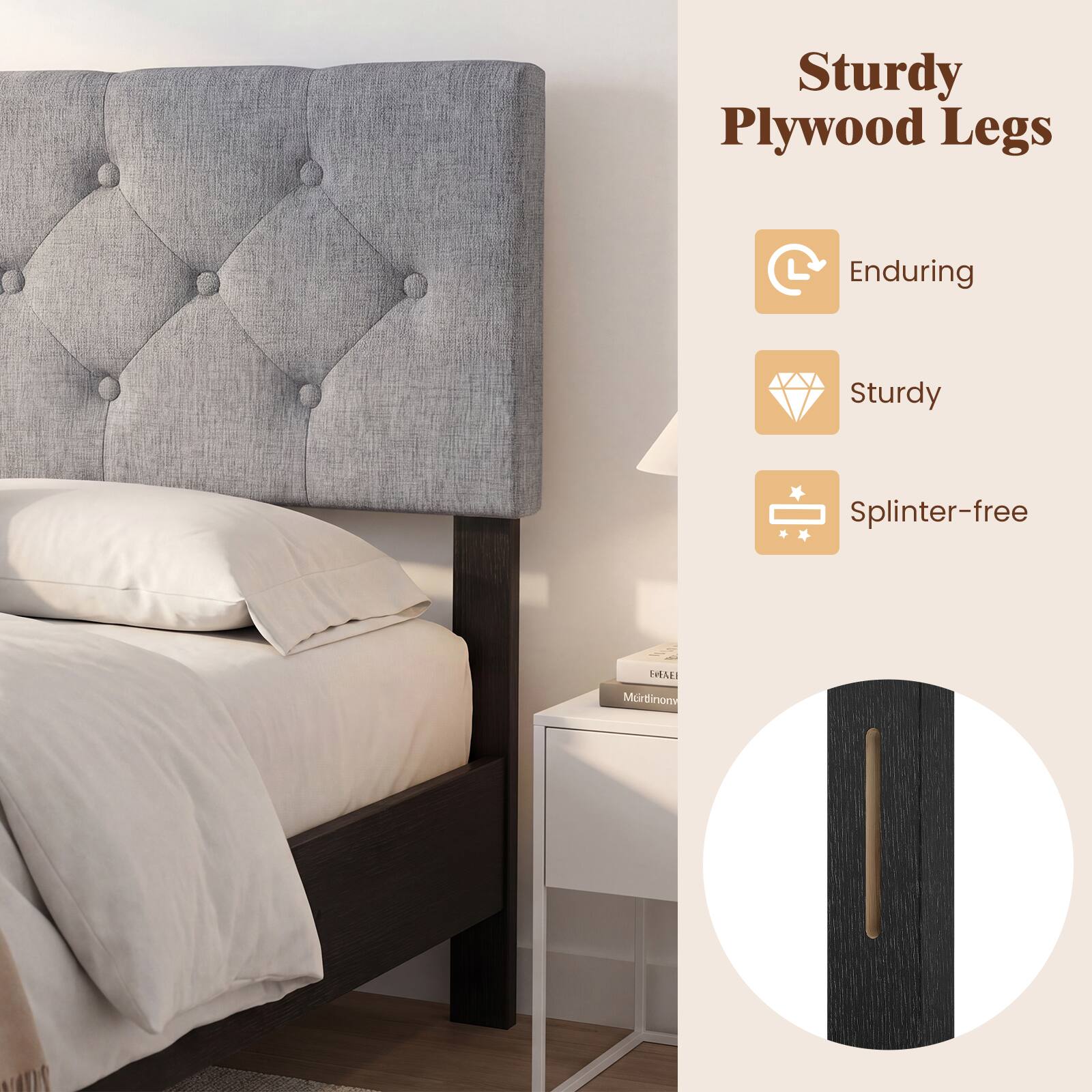 Sturdy Plywood Legs

- Enduring
- Sturdy
- Splinter-free