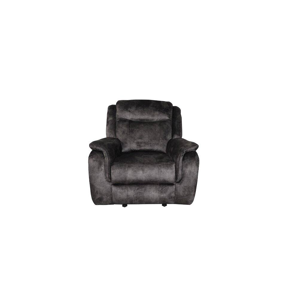 Angle. New Classic Furniture - Park City Glider Recliner-Slate - Grey.